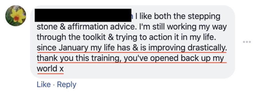 A member: Since January my life has and is improving drastically. You've opened back up my world.