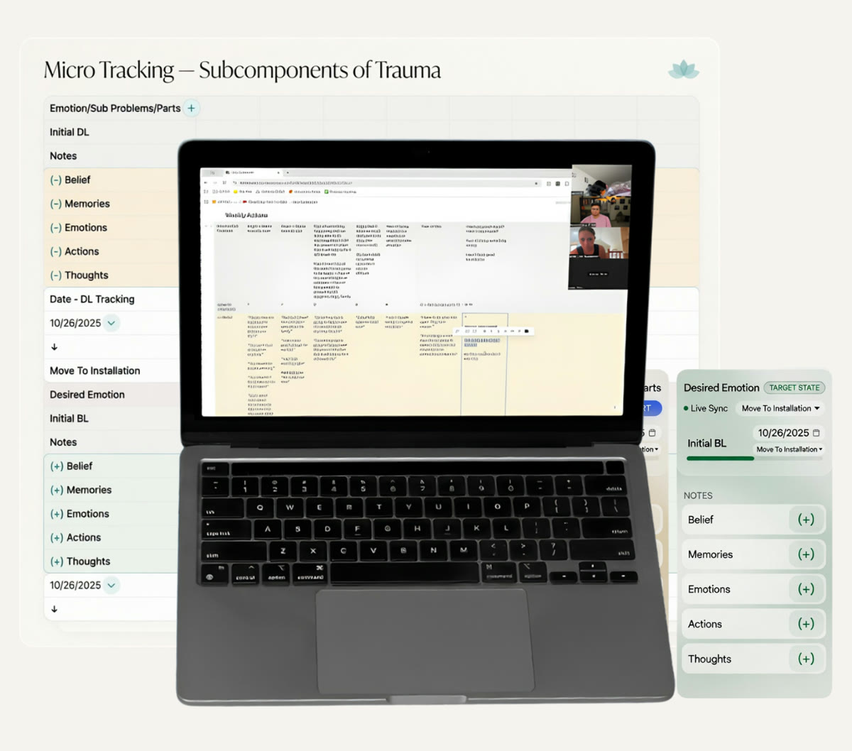 The Recovery Tracking Dashboard on a laptop